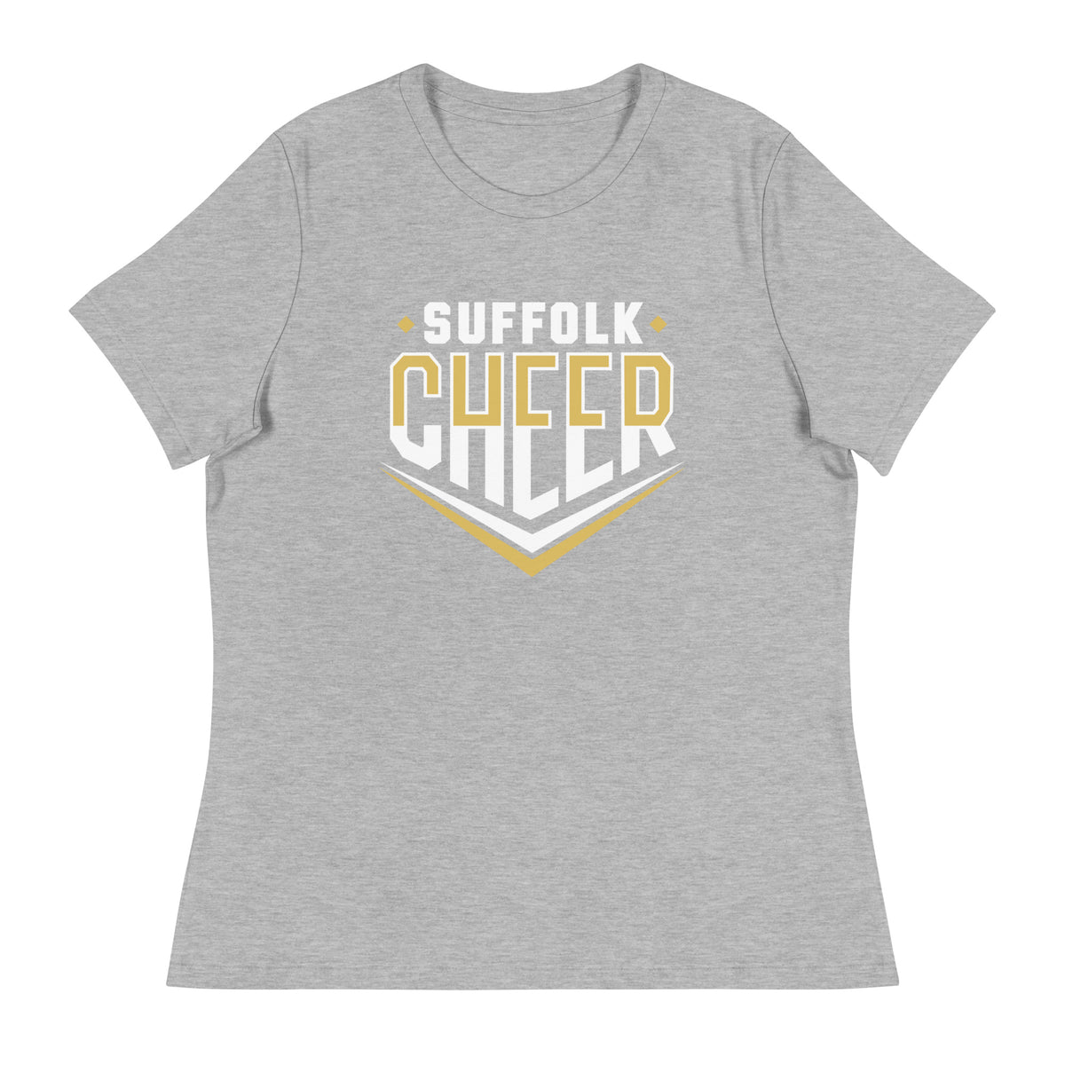 Performance | Women's Relaxed T Shirt | Suffolk University Cheerleading | Emblem Logo