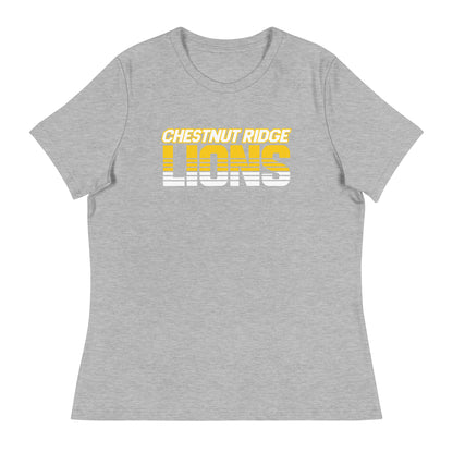 Performance | Women's Relaxed T Shirt | Chestnut Ridge Lions Football | Script Logo
