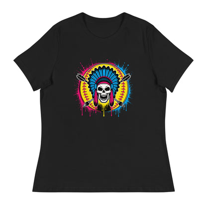 Performance | Women's Relaxed T Shirt | Savage Softball | Emblem Logo