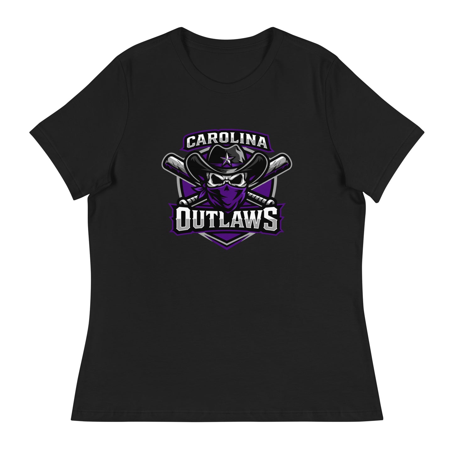 Performance | Women's Relaxed T Shirt | Carolina Outlaws Baseball | Shield Logo