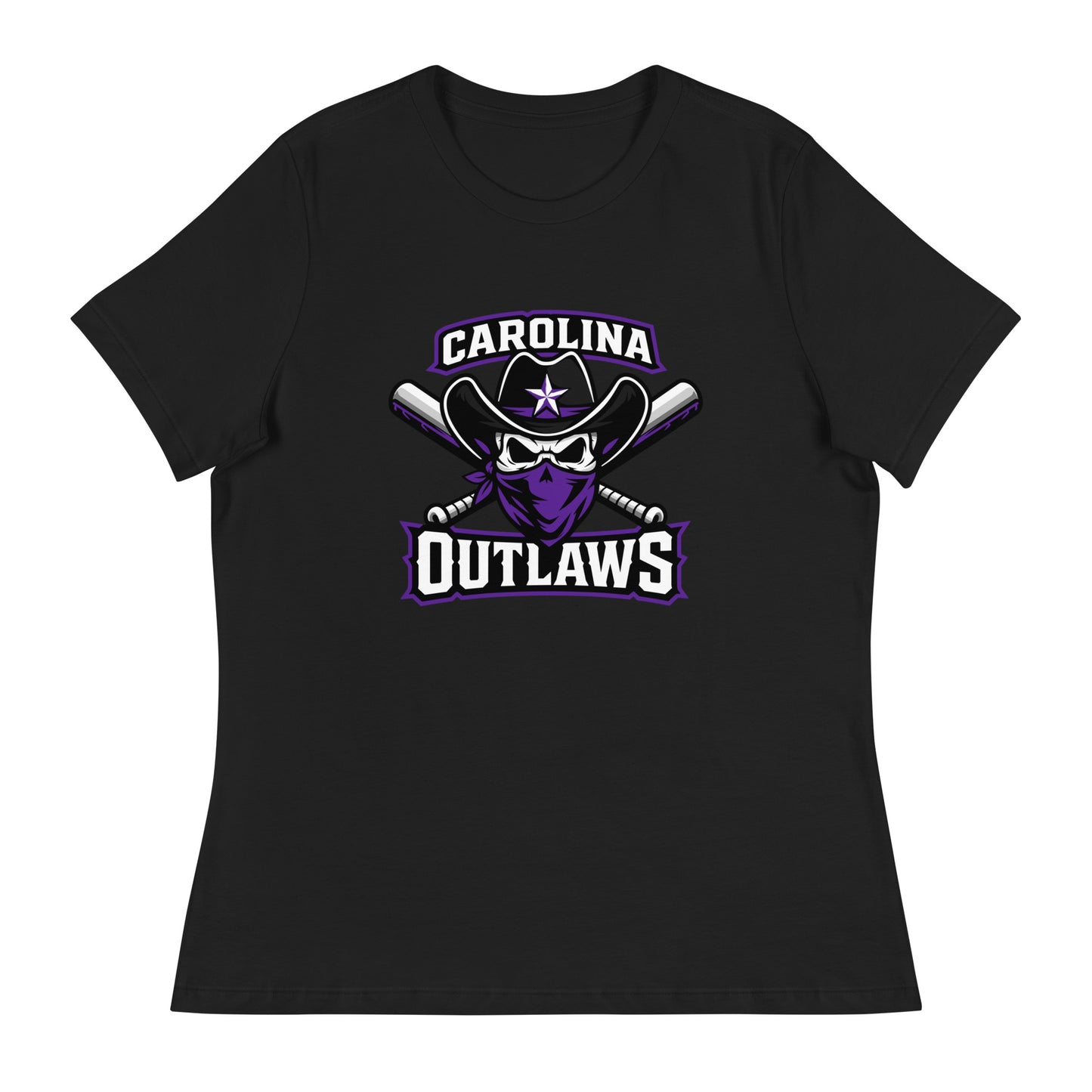 Performance | Women's Relaxed T Shirt | Carolina Outlaws Baseball | Crest Logo