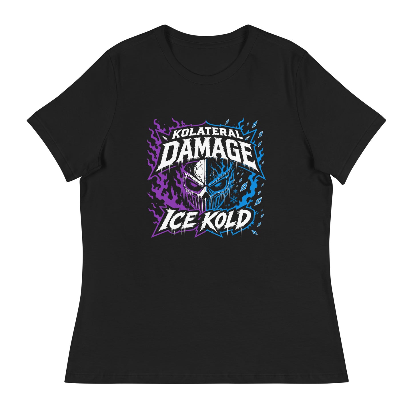 Performance | Women's Relaxed T Shirt | Kolateral Damage E-Sports | Ice Kold Crest Logo