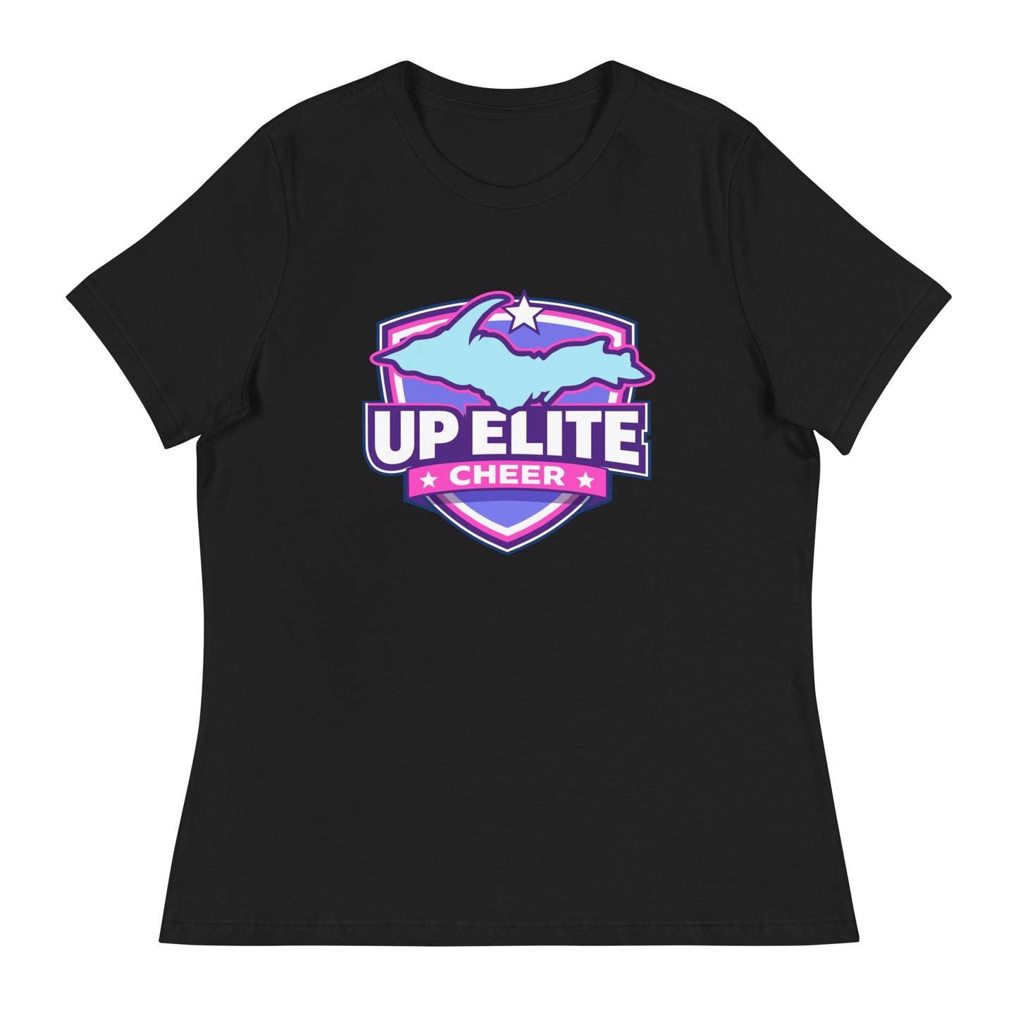 Performance | Women's Relaxed T Shirt | UP Elite Cheer | Shield Logo