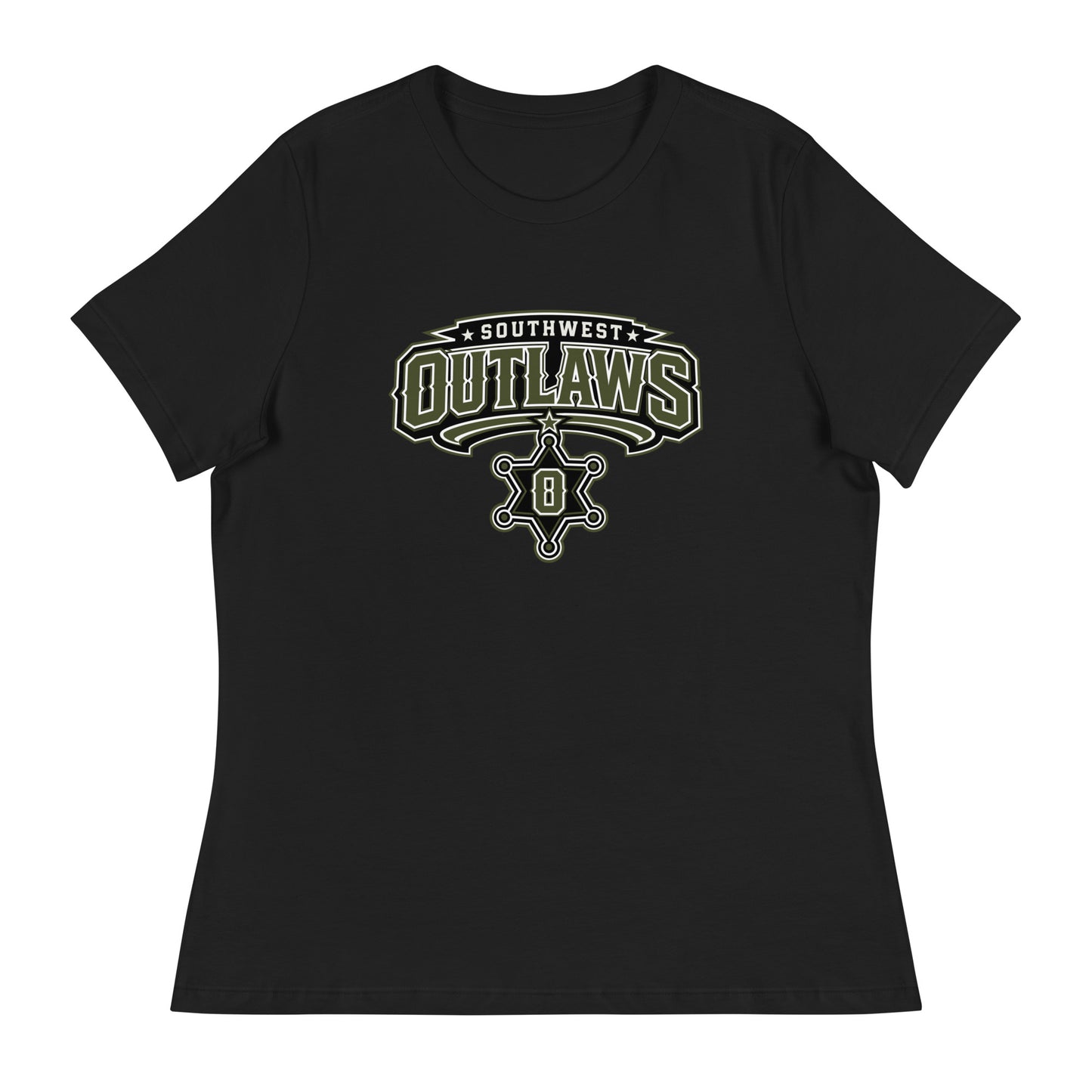 Performance | Women's Relaxed T Shirt | Southwest Outlaws | Frontier Athletics Logo