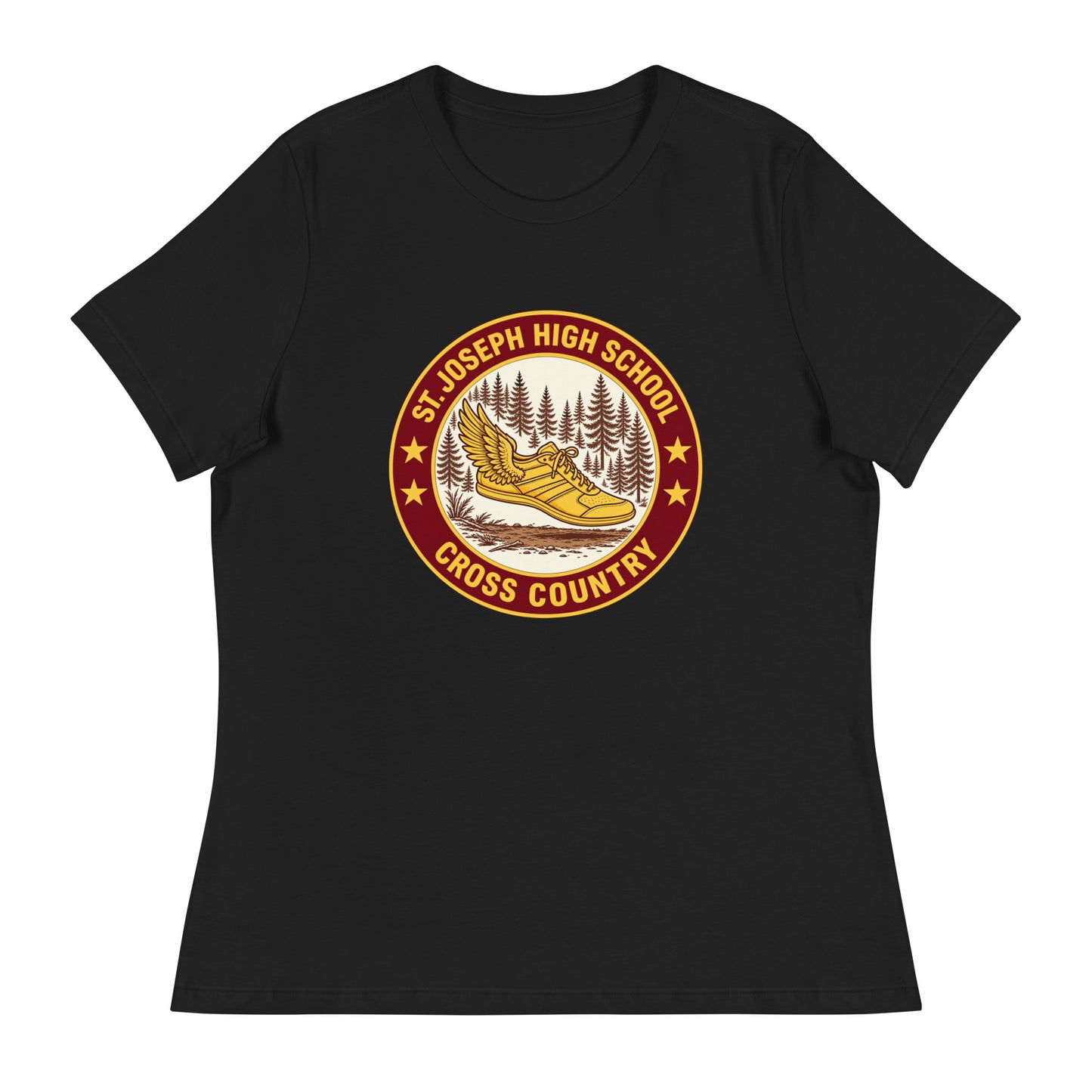 Performance | Women's Relaxed T Shirt | St. Joseph High School - Cross Country | Badge Logo
