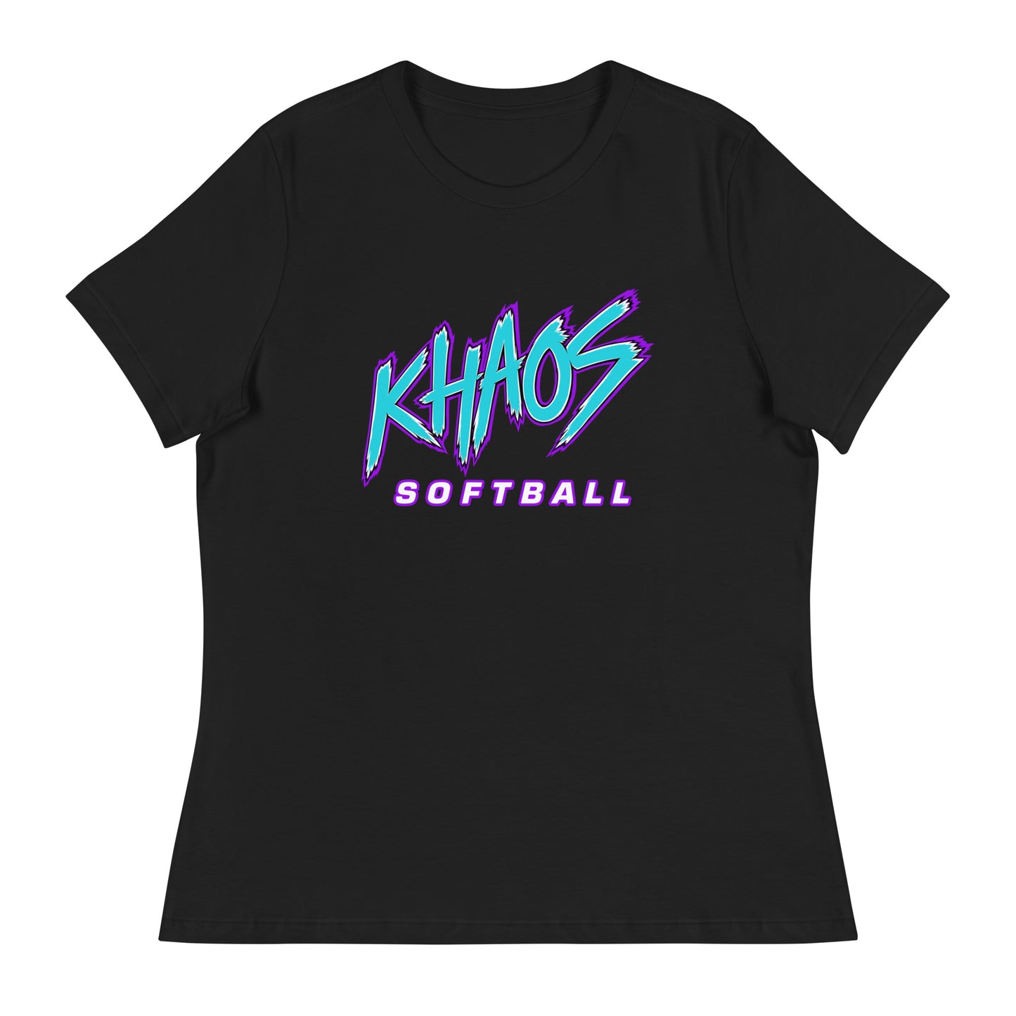 Performance | Women's Relaxed T Shirt | Khaos Softball | Atlhetics Logo