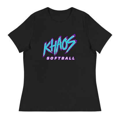 Performance | Women's Relaxed T Shirt | Khaos Softball | Atlhetics Logo