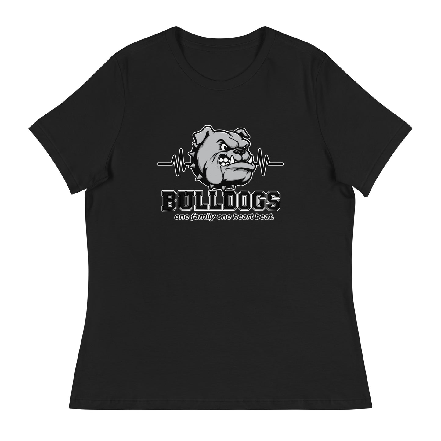 Performance | Women's Relaxed T Shirt | Celina Recreational Football Black | Bulldogs Crest Logo