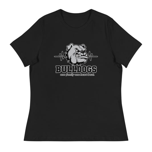Performance | Women's Relaxed T Shirt | Celina Recreational Football Black | Bulldogs Crest Logo