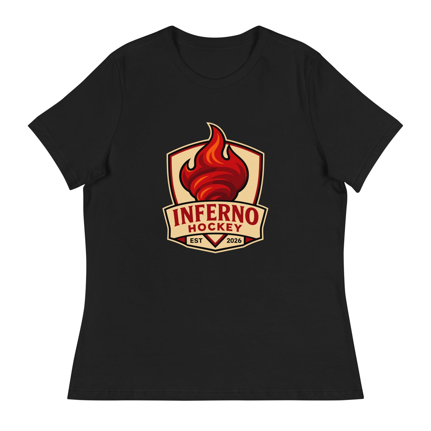 Performance | Women's Relaxed T Shirt | Inferno Hockey | Crest Logo