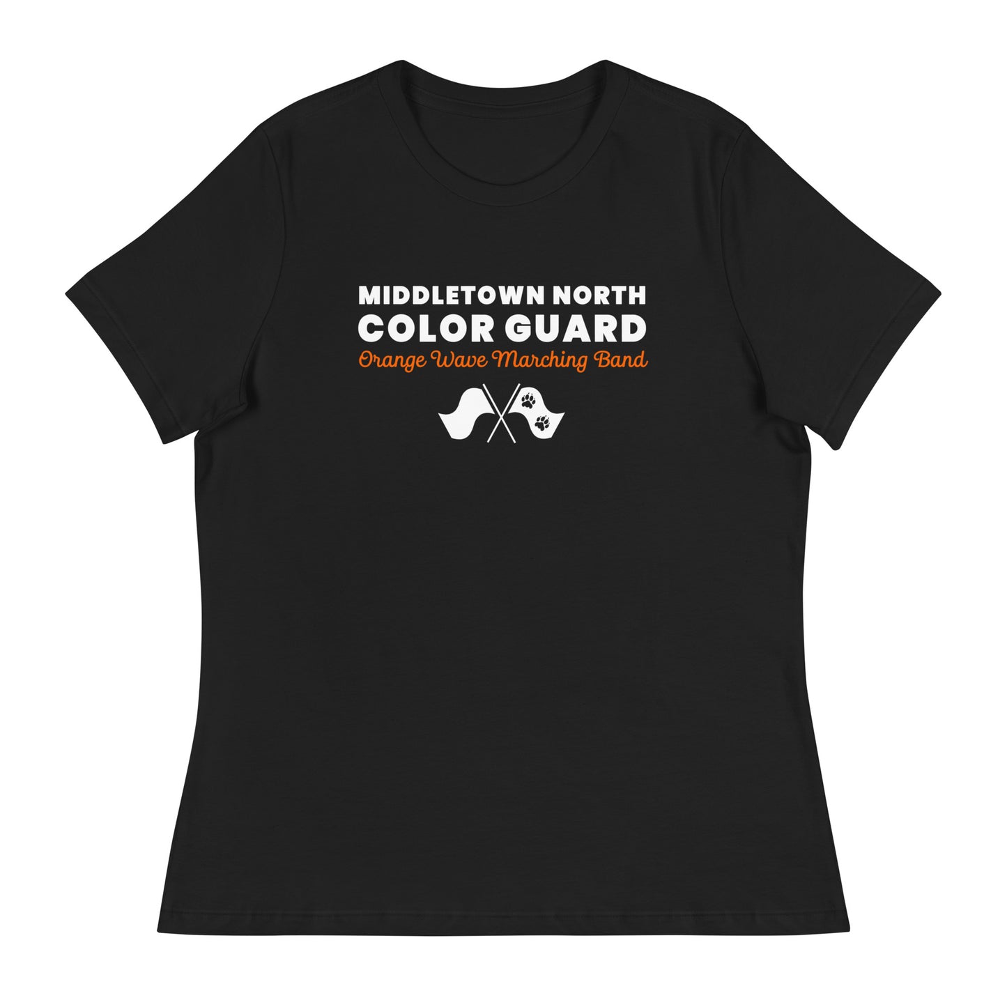 Performance | Women's Relaxed T Shirt | Orange Wave Marching Band | Modern Script Logo