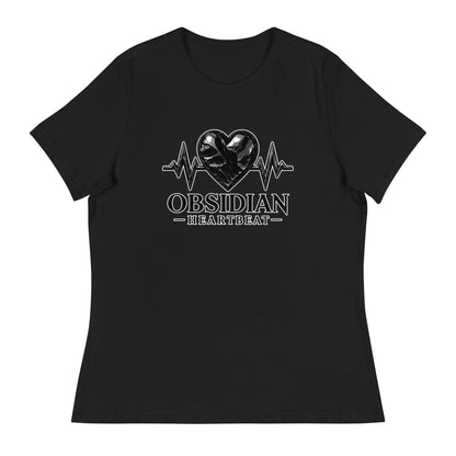 Performance | Women's Relaxed T Shirt | Obsidian Heartbeat | Pulse Athletics Logo