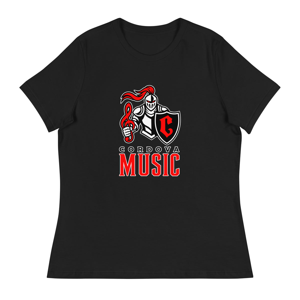 Performance | Women's Relaxed T Shirt | Cordova High Music | Vanguard Logo