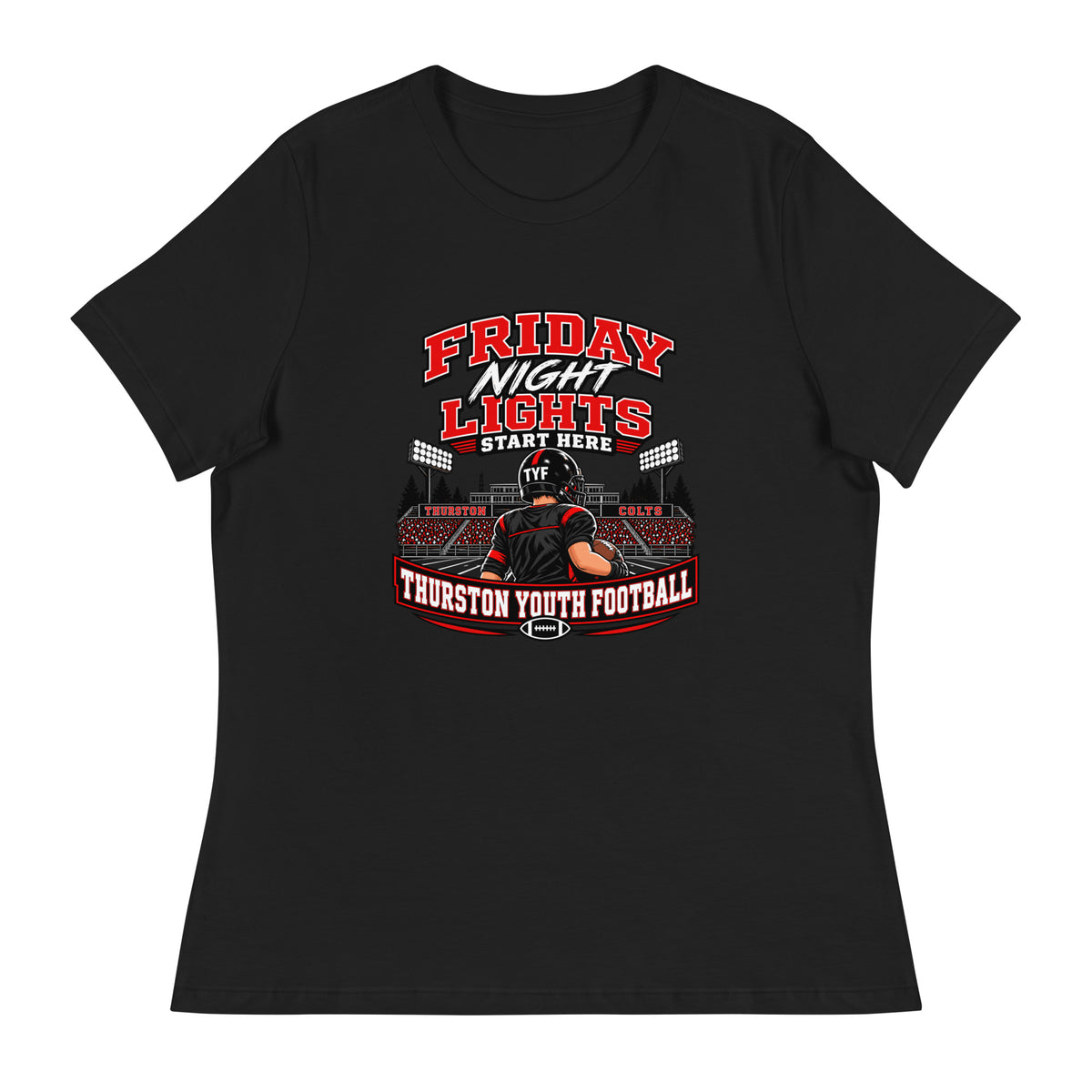 Performance | Women's Relaxed T Shirt | Thurston Youth Football | Vanguard Logo