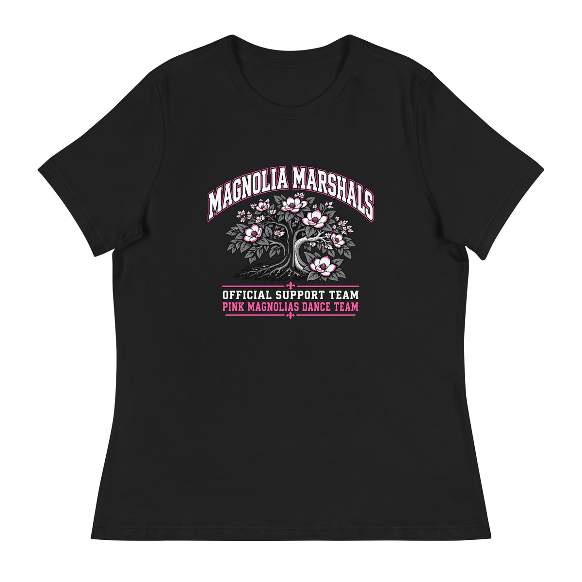 Performance | Women's Relaxed T Shirt | Pink Magnolias Dance | Crest Logo