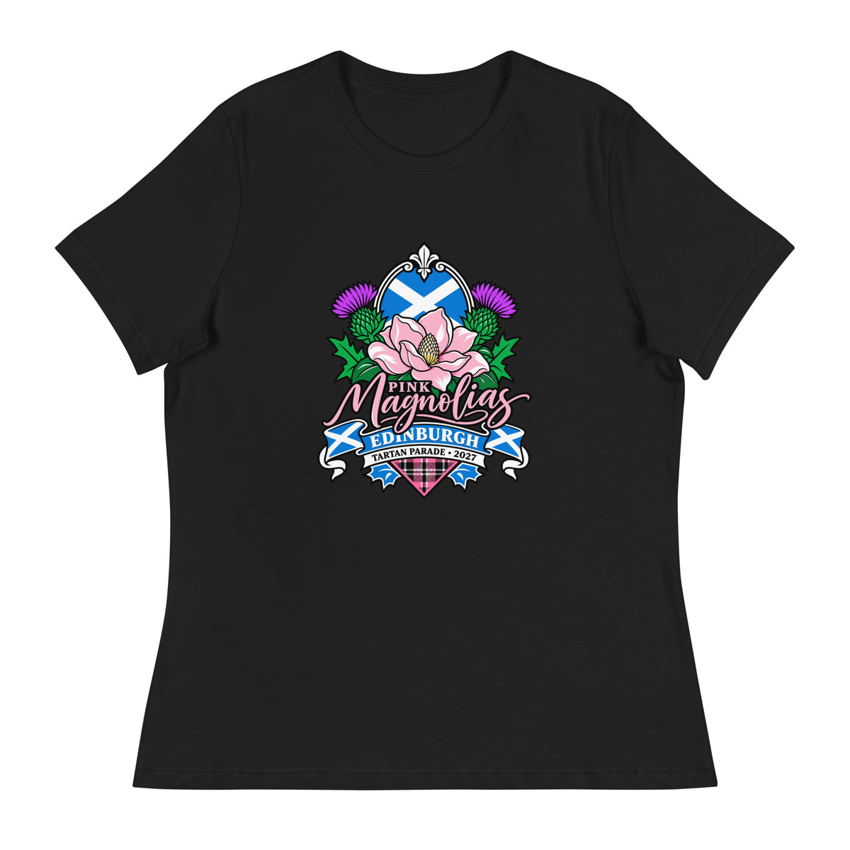 Performance | Women's Relaxed T Shirt | Pink Magnolias Dance | Valor Logo