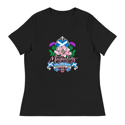 Performance | Women's Relaxed T Shirt | Pink Magnolias Dance | Valor Logo