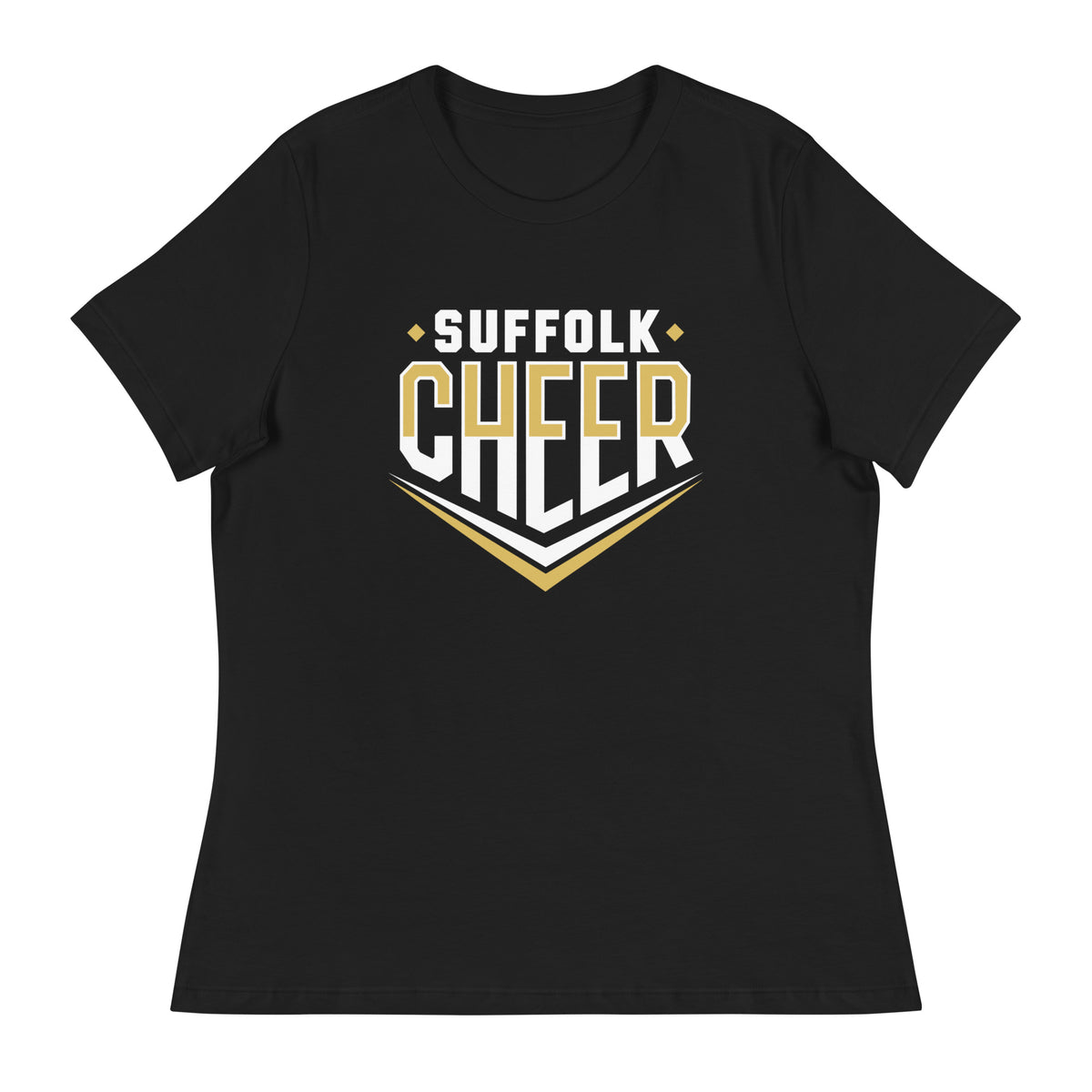 Performance | Women's Relaxed T Shirt | Suffolk University Cheerleading | Emblem Logo