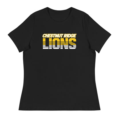 Performance | Women's Relaxed T Shirt | Chestnut Ridge Lions Football | Script Logo