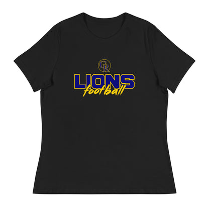 Performance | Women's Relaxed T Shirt | Chestnut Ridge Lions Football | Vanguard Logo