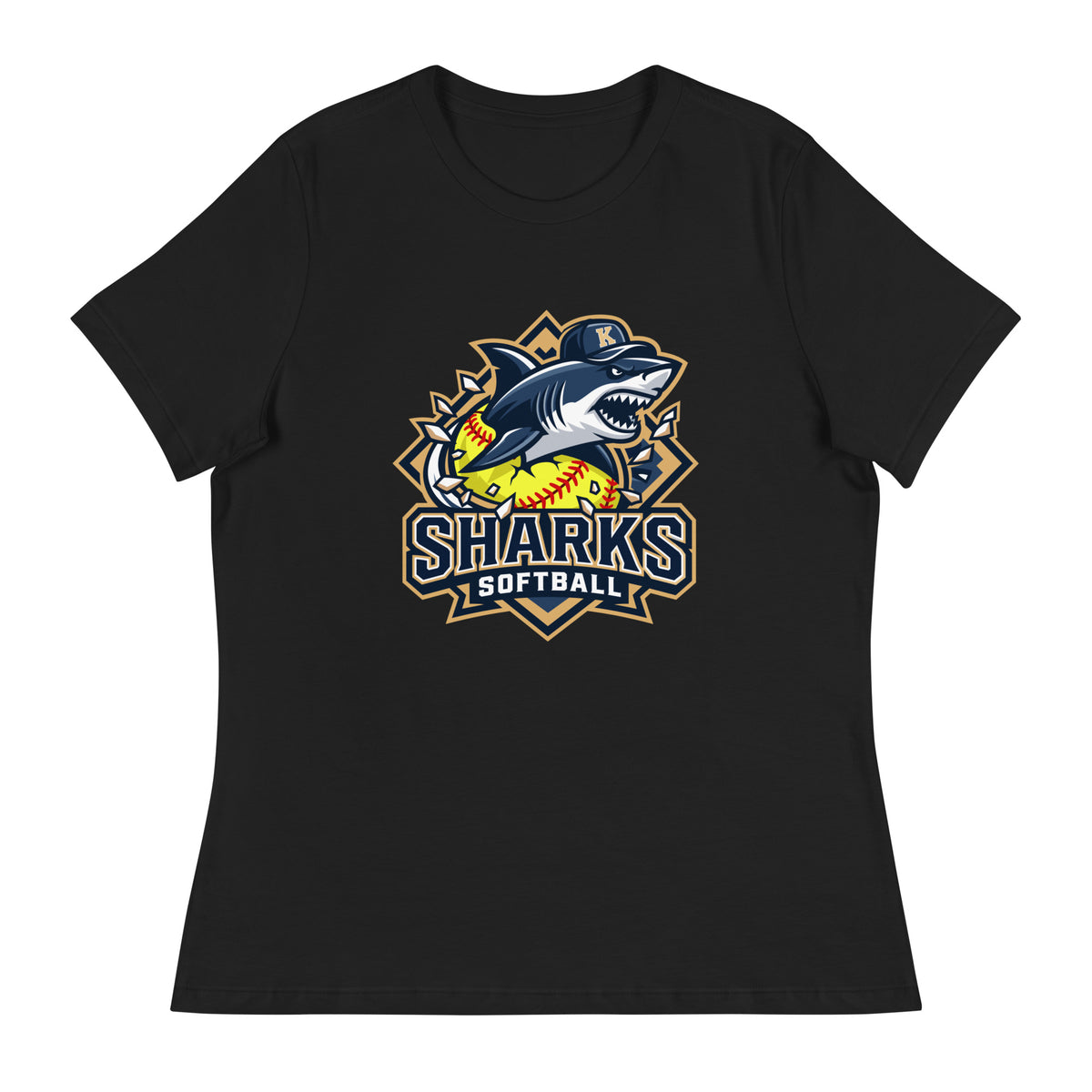Performance | Women's Relaxed T Shirt | Sharks Diamond Sports | Crest Logo