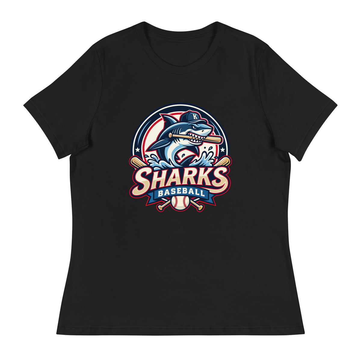 Performance | Women's Relaxed T Shirt | Sharks Diamond Sports | Emblem Logo