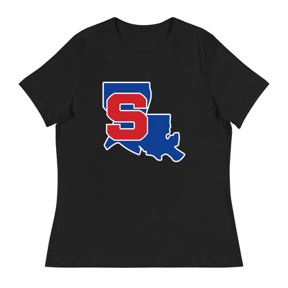 Performance | Women's Relaxed T Shirt | Louisiana Slam Baseball | Crest Logo