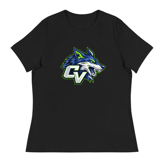 Performance | Women's Relaxed T Shirt | Cumberland Valley Coyotes Football | Crest Logo