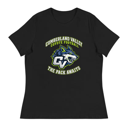Performance | Women's Relaxed T Shirt | Cumberland Valley Coyotes Football | Emblem Logo
