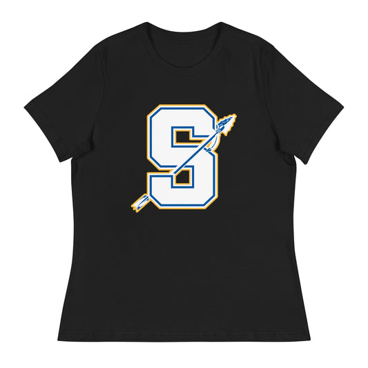 Performance | Women's Relaxed T Shirt | Senatobia Warriors Baseball | Crest Logo