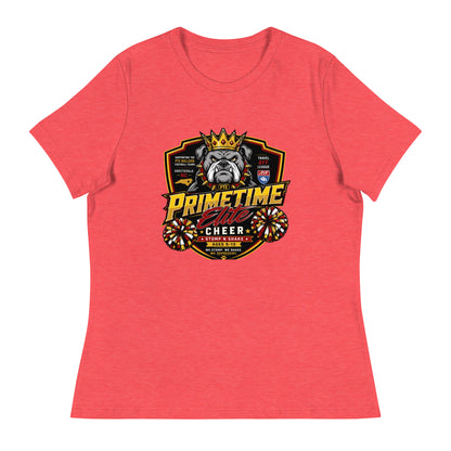 Performance | Women's Relaxed T Shirt | PTE Bulldog Cheer | Shield Logo