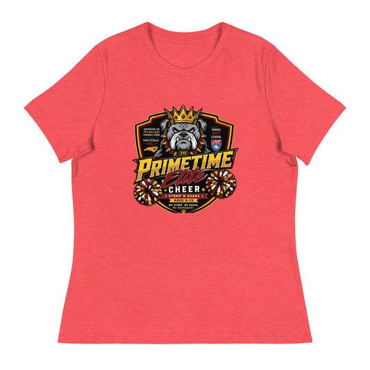 Performance | Women's Relaxed T Shirt | PTE Bulldog Cheer | Shield Logo