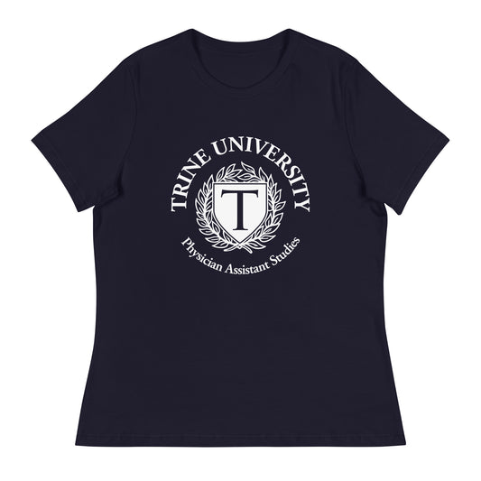 Performance | Women's Relaxed T Shirt | Trine PA program | Emblem Logo