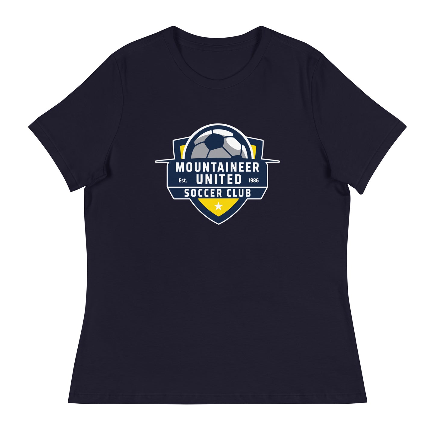 Performance | Women's Relaxed T Shirt | Mountaineer United Soccer Club | Alpine Crest Logo