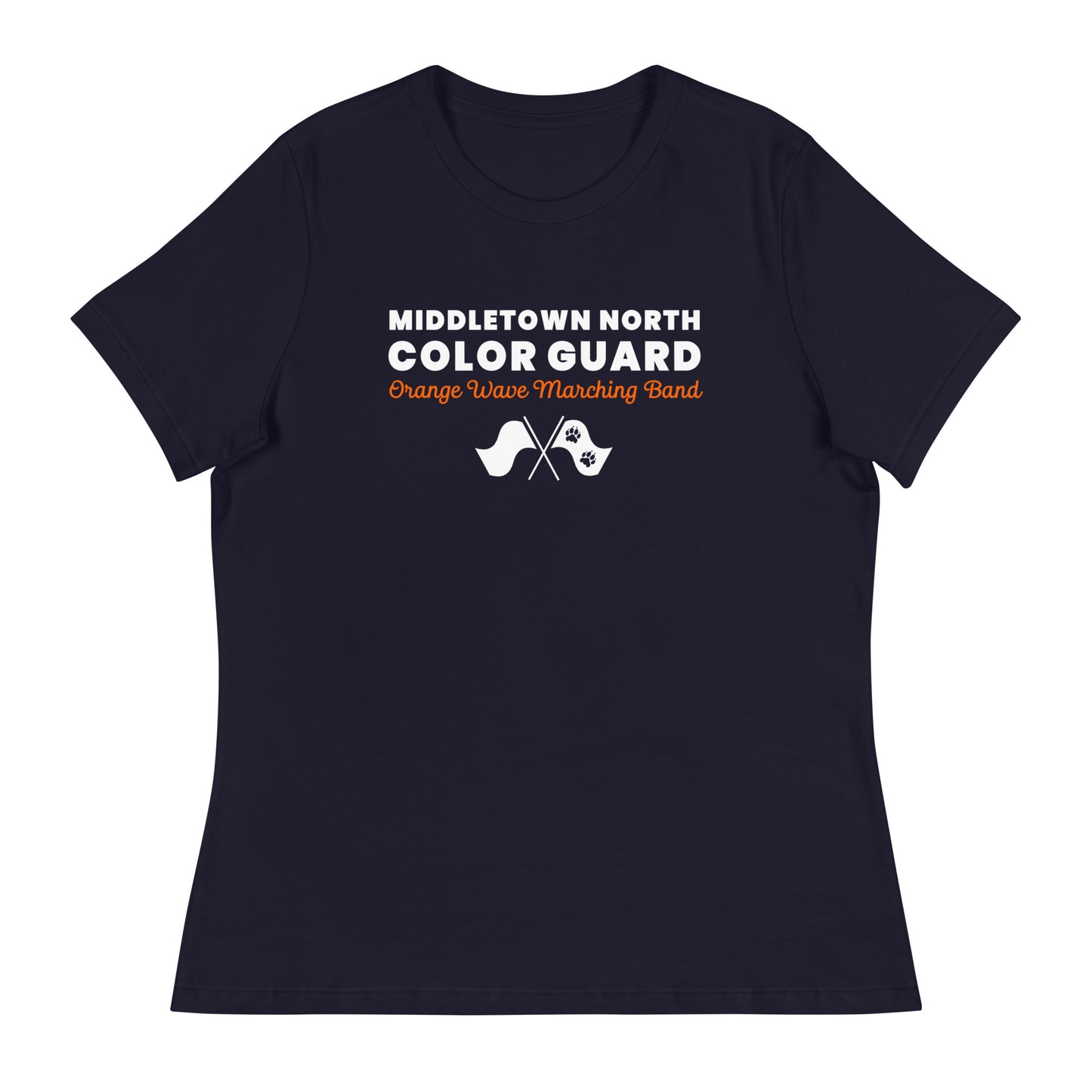 Performance | Women's Relaxed T Shirt | Orange Wave Marching Band | Modern Script Logo