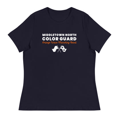 Performance | Women's Relaxed T Shirt | Orange Wave Marching Band | Modern Script Logo