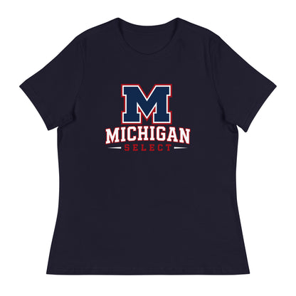 Performance | Women's Relaxed T Shirt | Michigan Select Baseball | Emblem Logo