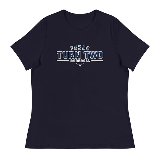 Performance | Women's Relaxed T Shirt | Texas Turn Two Baseball | Modern Script Logo