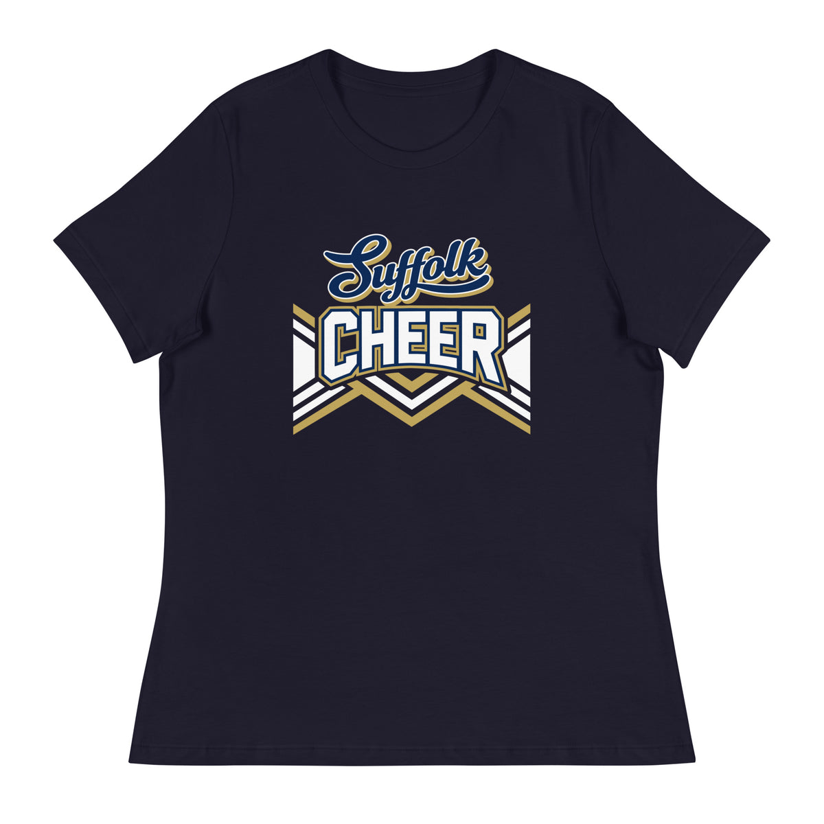 Performance | Women's Relaxed T Shirt | Suffolk University Cheerleading | Vanguard Logo