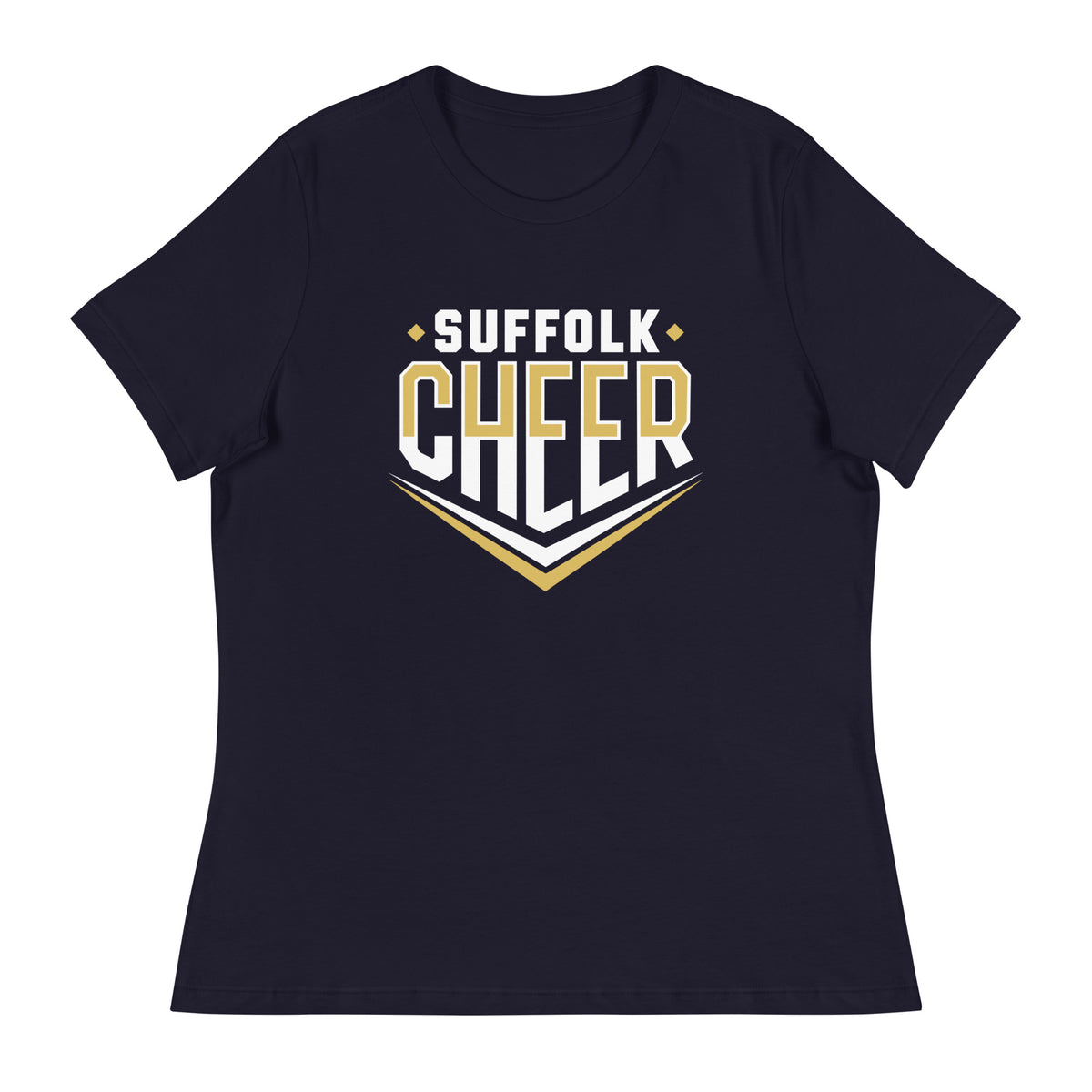 Performance | Women's Relaxed T Shirt | Suffolk University Cheerleading | Emblem Logo
