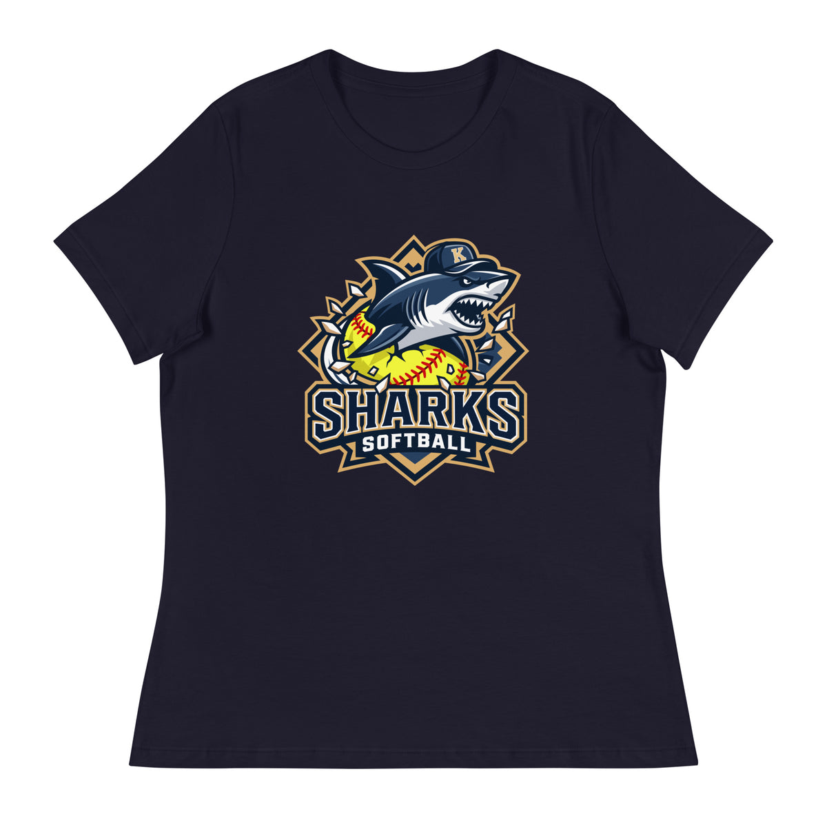 Performance | Women's Relaxed T Shirt | Sharks Diamond Sports | Crest Logo