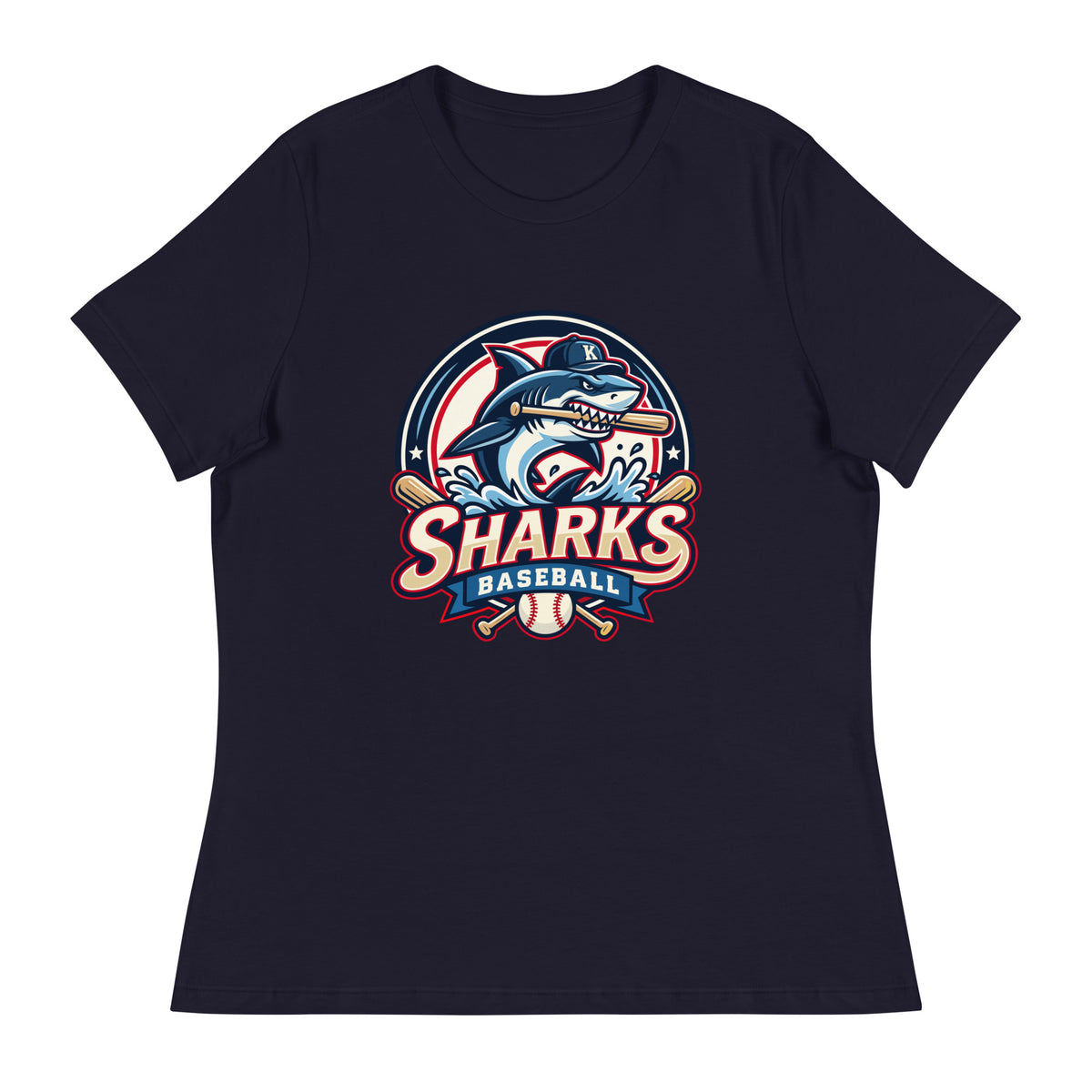 Performance | Women's Relaxed T Shirt | Sharks Diamond Sports | Emblem Logo