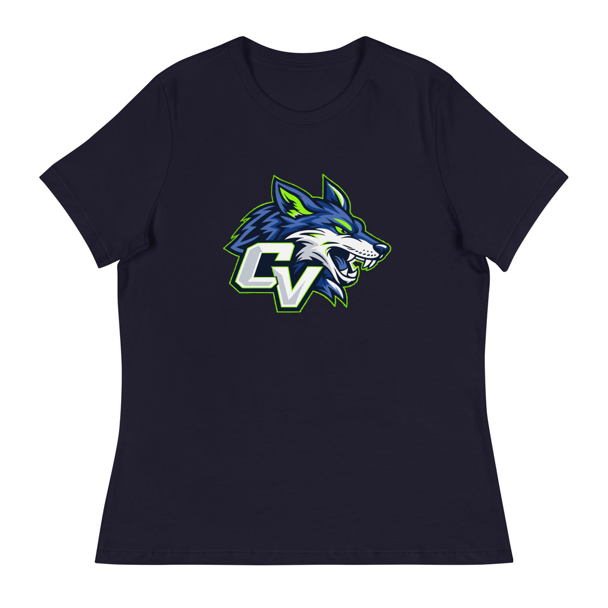 Performance | Women's Relaxed T Shirt | Cumberland Valley Coyotes Football | Crest Logo