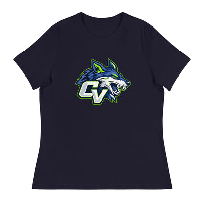 Performance | Women's Relaxed T Shirt | Cumberland Valley Coyotes Football | Crest Logo