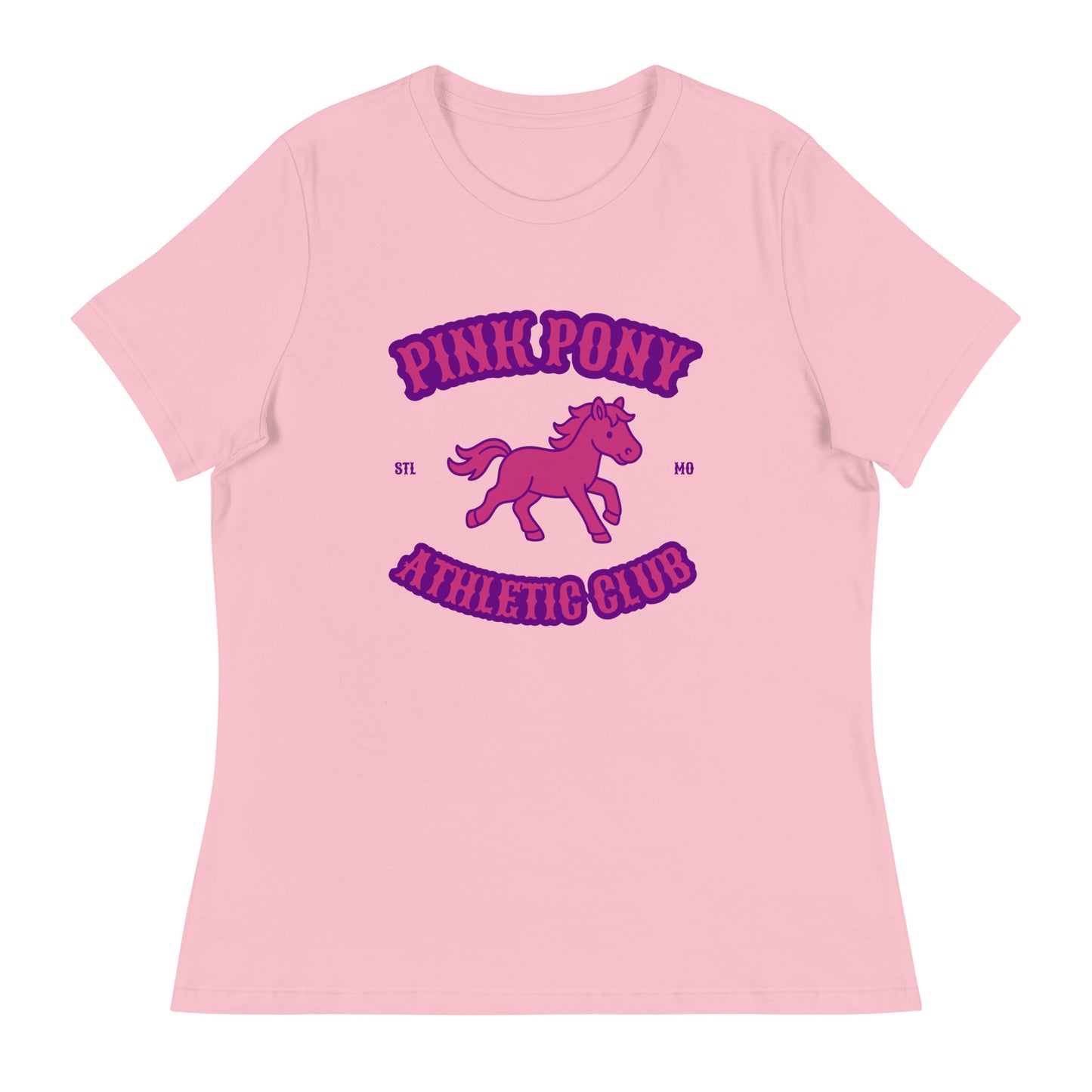 Performance | Women's Relaxed T Shirt | Pink Pony Athletic Club | Crest Logo