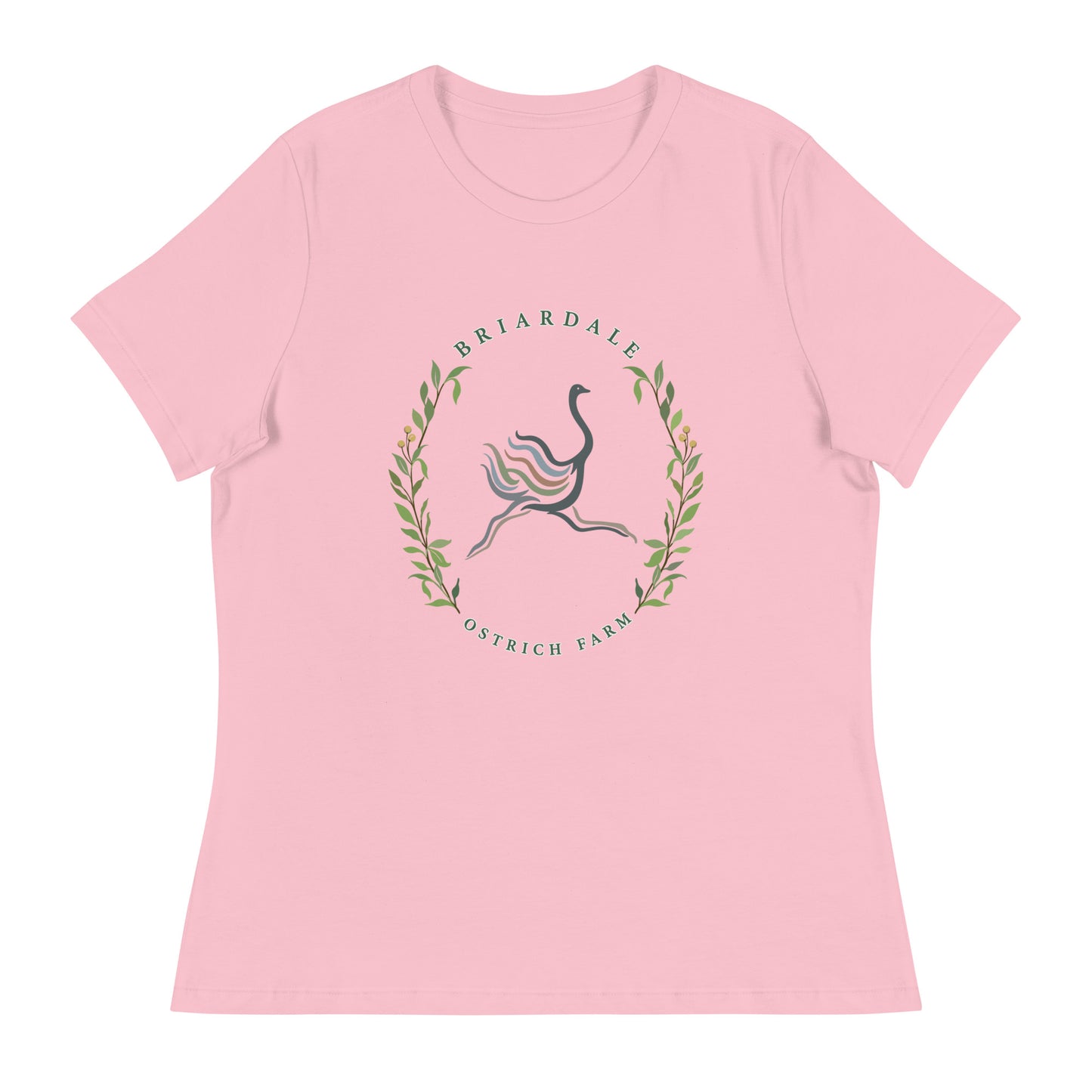 Performance | Women's Relaxed T Shirt | Briardale Ostrich Farm | Crest Logo