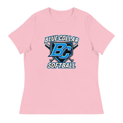 Performance | Women's Relaxed T Shirt | Blue Collar Softball 2034 | Shield Logo
