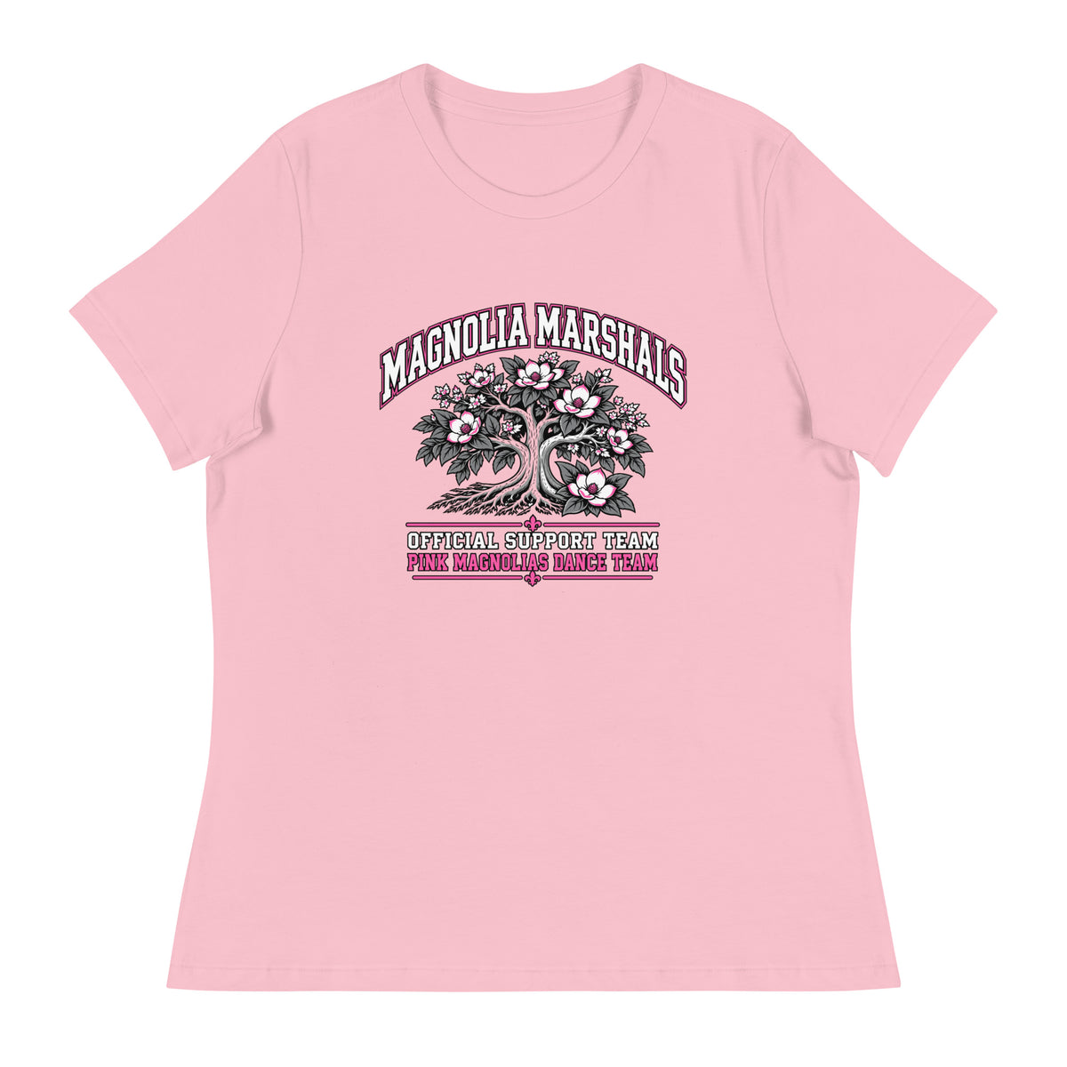 Performance | Women's Relaxed T Shirt | Pink Magnolias Dance | Crest Logo