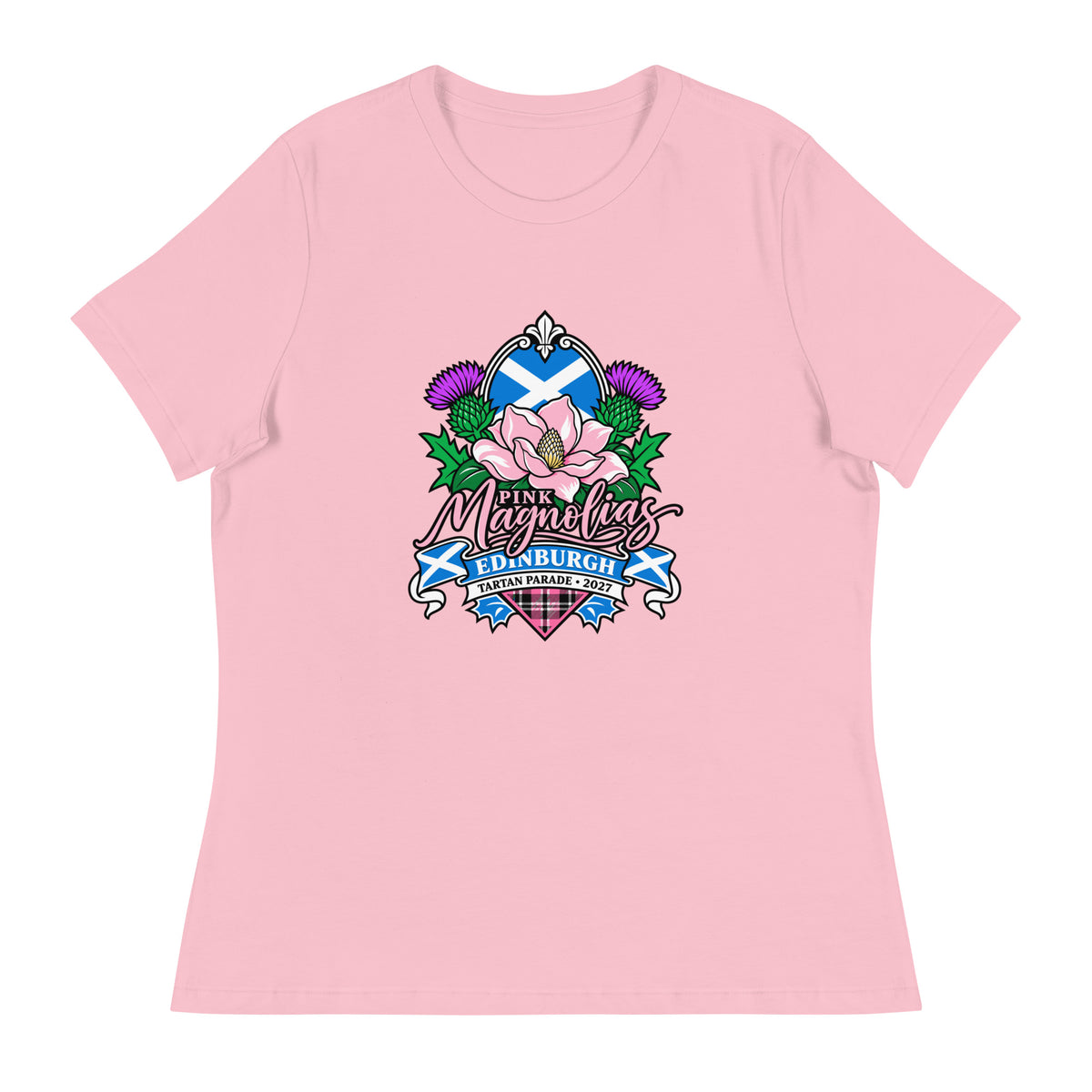 Performance | Women's Relaxed T Shirt | Pink Magnolias Dance | Valor Logo