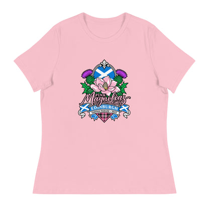 Performance | Women's Relaxed T Shirt | Pink Magnolias Dance | Valor Logo